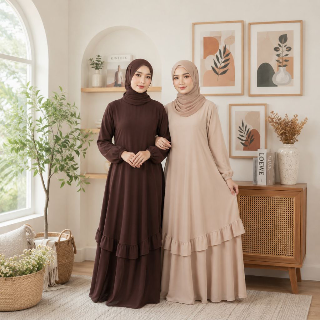 Gamis Melayu Terbaru 2025 / Gamis Malaysia Busui Umpak Bahan Ceruty Babydoll Wanita Dewasa Jumbo