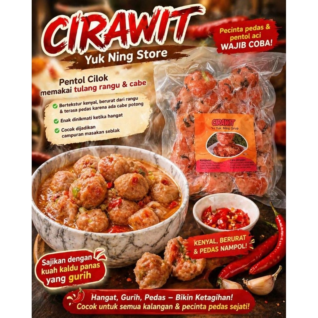 Cirawit by yuk ning group ,pentol cilok perpaduan cilok rawit dengan tulang rangu