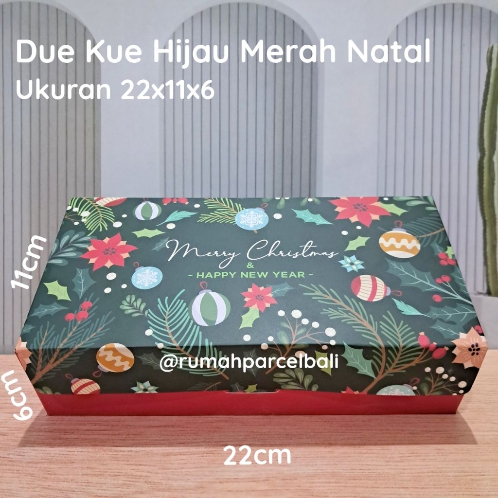 Dus Kue Natal Hijau Merah 22x11x6 [10pcs]