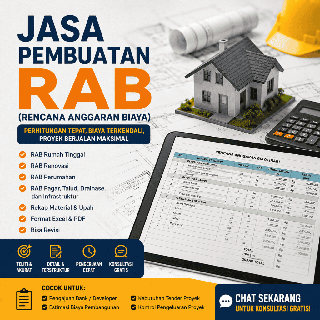 Jasa Pembuatan RAB Bangunan Rumah | RAB Renovasi | RAB Perumahan | Excel PDF
