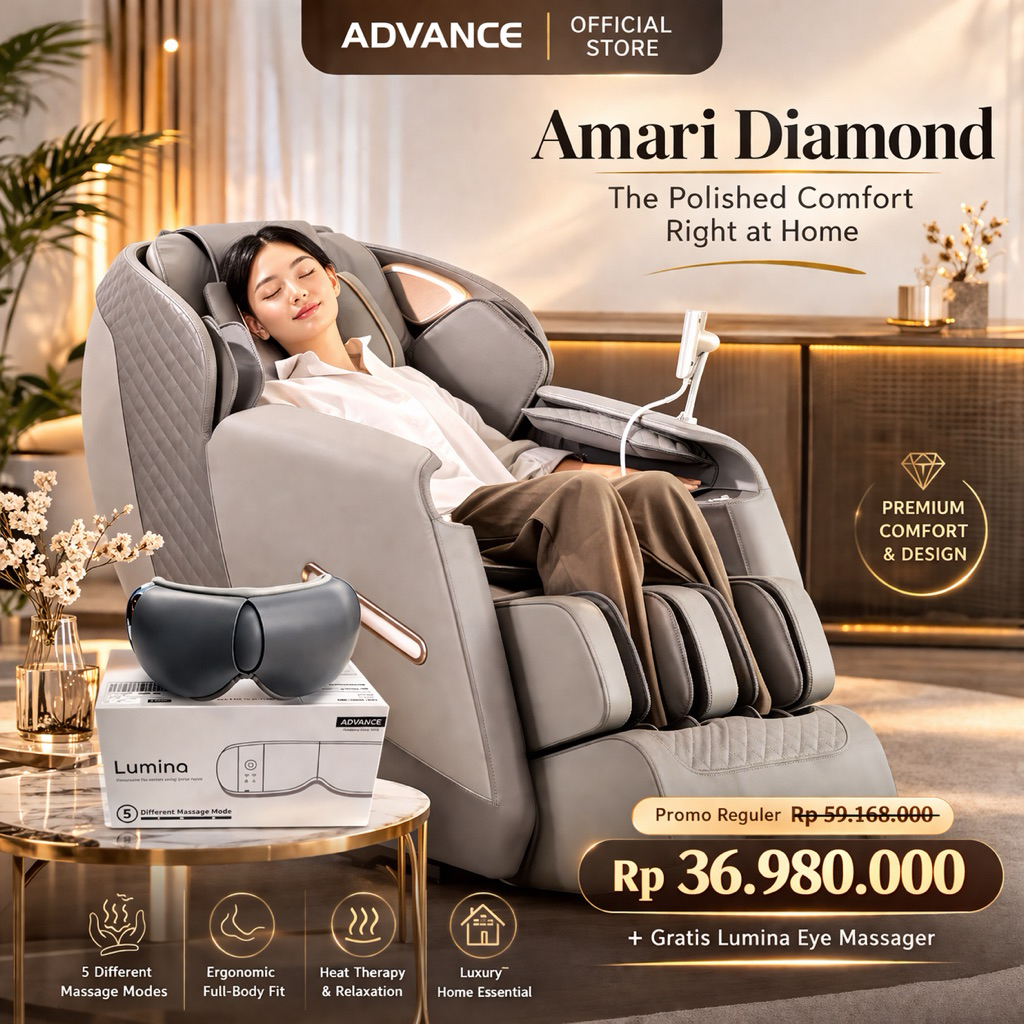 ADVANCE AMARI DIAMOND (HS8911) Kursi Pijat Advance Elektrik Terbaru - Kursi Pijat Refleksi - Kursi P