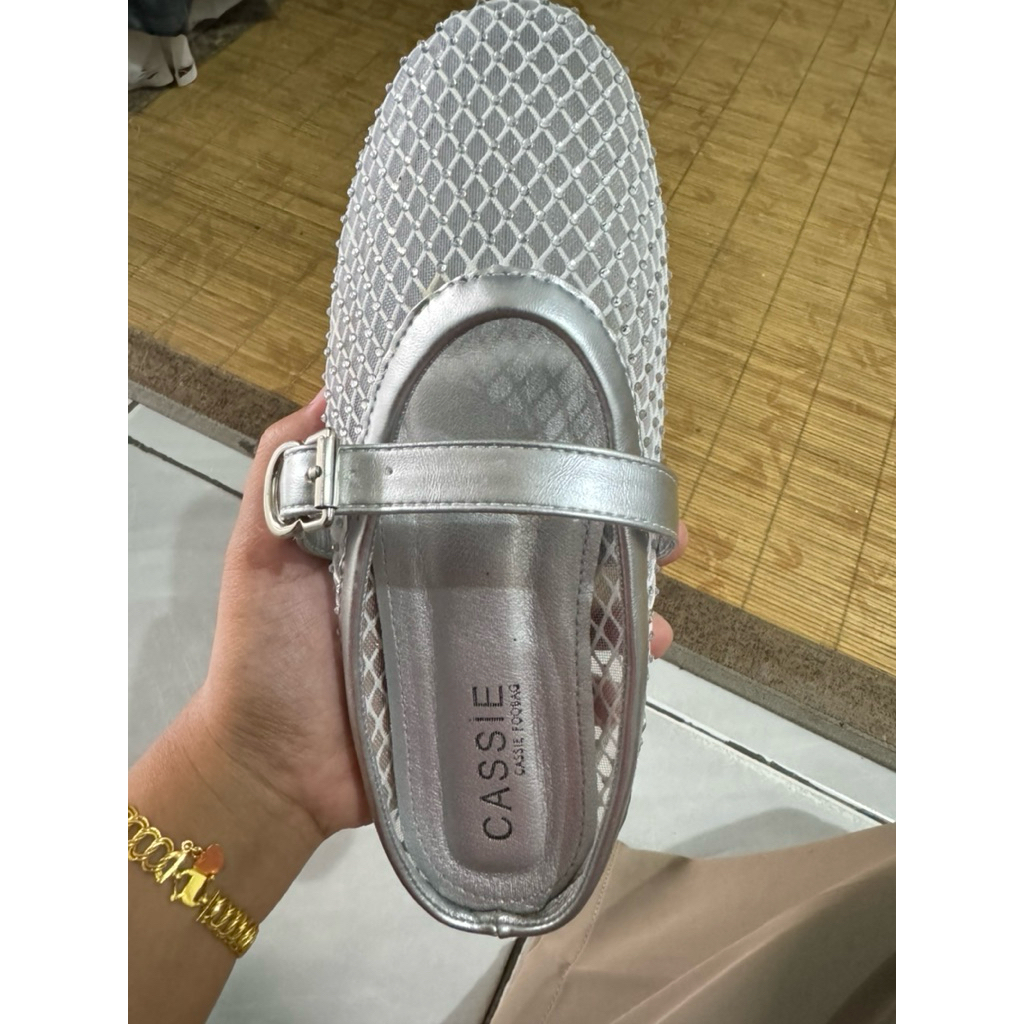 cassie feny flat shoes silver
