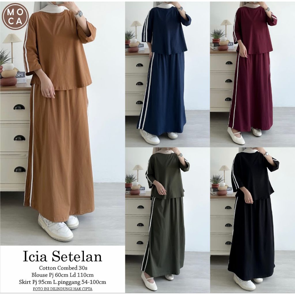 Icia Set Setelan Oneset Jumbo Allsize Premium Knit Uniqlo Original Ori Moca Berlabel
