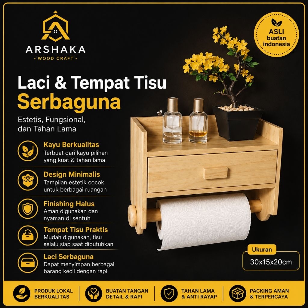 Laci mini / Tempat tisu / Rak Dinding / Laci Kayu Estetik