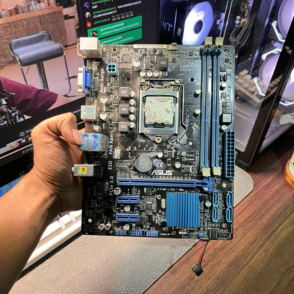 Motherboard Asus H61 + Processor G2010 + Backpanel