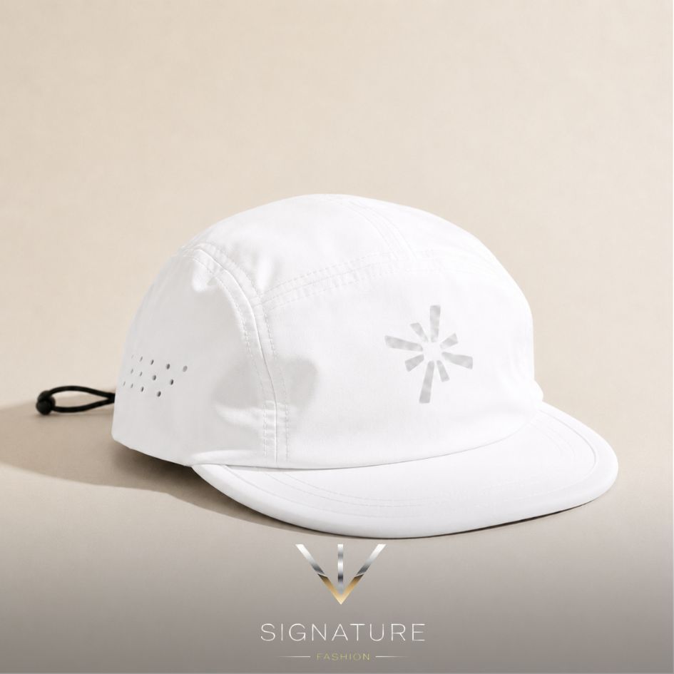 Topi Panel WIN Signature Parasut Warna Putih | Topi Pria Wanita Outdoor Casual | Adjustable 55-60 cm