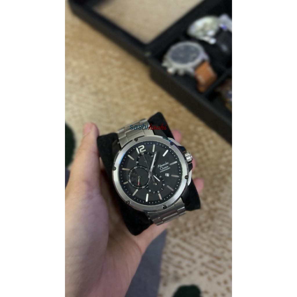 Alexandre Christie AC6486 / Black Silver - Jam Tangan