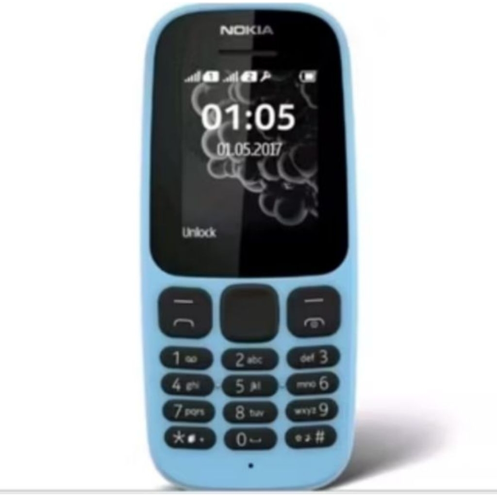 HP Nokia 105 Bekas Dual SIM 2017 - Baterai Tahan Lama, Radio FM, Permainan Klasik