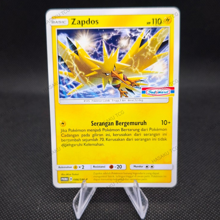 Kartu Pokemon Promo ID Zapdos #086 Versi Indonesia Kartu Promo Pokemon TCG Indonesia Original 100%
