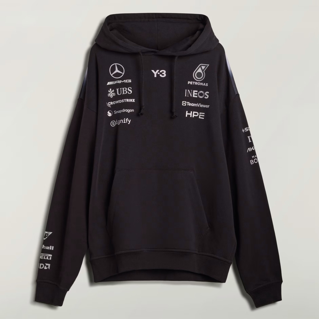 adidas Hoodie Y3 X Mercedes AMG Petronas Formula 1 Team Black BNWT Original Resmi KR2392