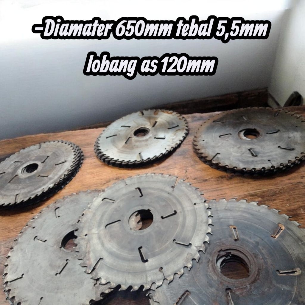 circular Saw TCT bekas diamater 65cm tebal 5,5mm layak pakai