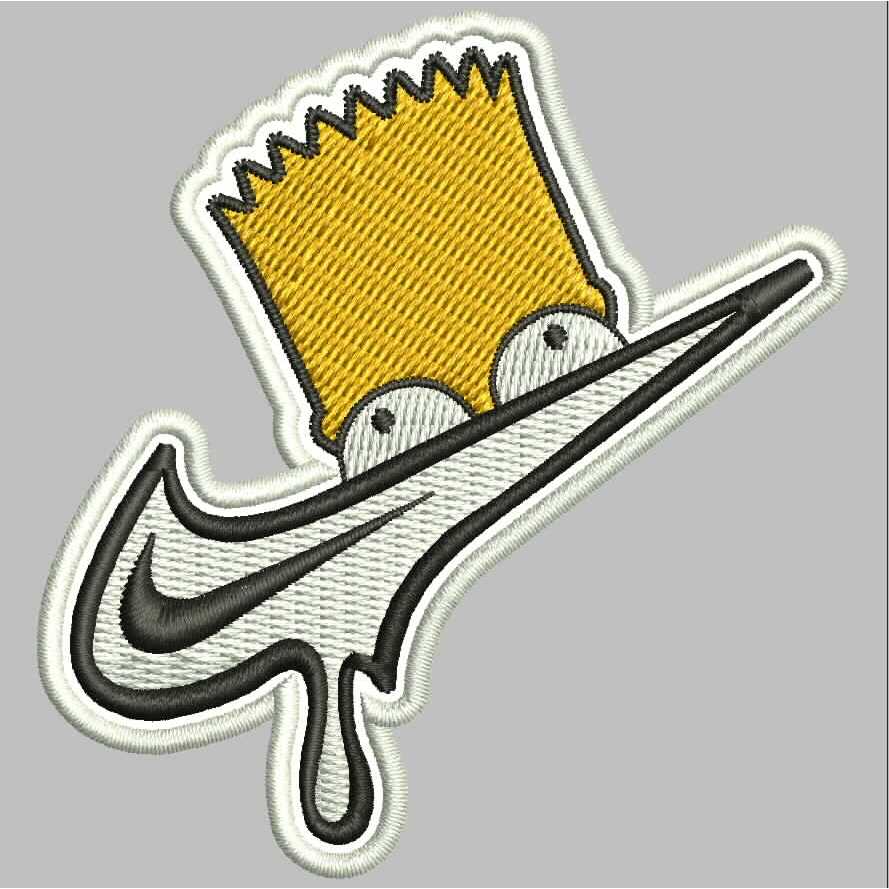 PATCH BORDIR-Bart Simpson Nike Swoosh embroidery patch
