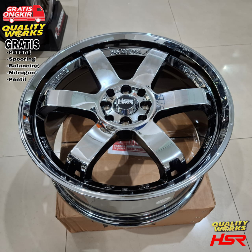 VELG MOBIL RAIZE ROCKY RING 18 VELG HSR WHEEL RAI S3 BLACK CHROME