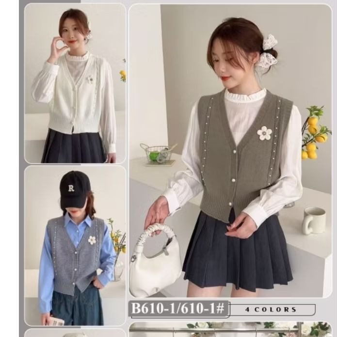 VEST KOREA YOUFIT/ves rompi rajut import/rompi wanita