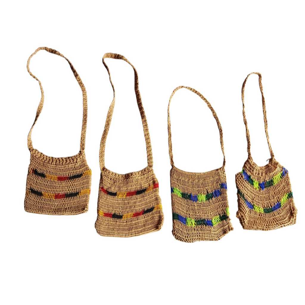 Noken Papua Rajut Handmade Mama Papua – Tas Etnik Multifungsi Benang Nilon Ukuran S