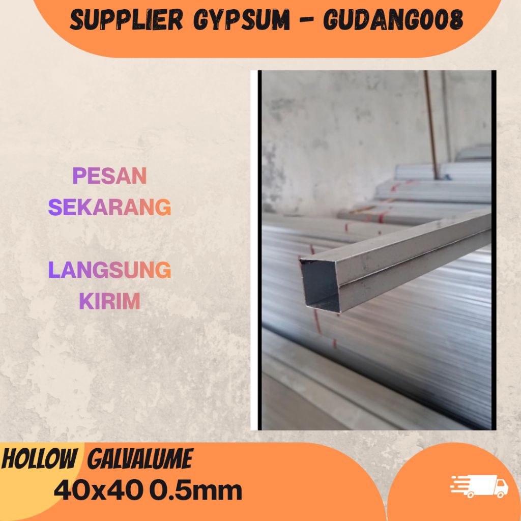 Hollow galvalume 0.5mm / holo / hollow / rangka plafon / rangka partisi /