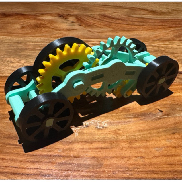 Kit Konstruksi Mobil Pegas Putar – Versi 2025 Wind Up Spring Car Construction Kit - Version 2025 3D 