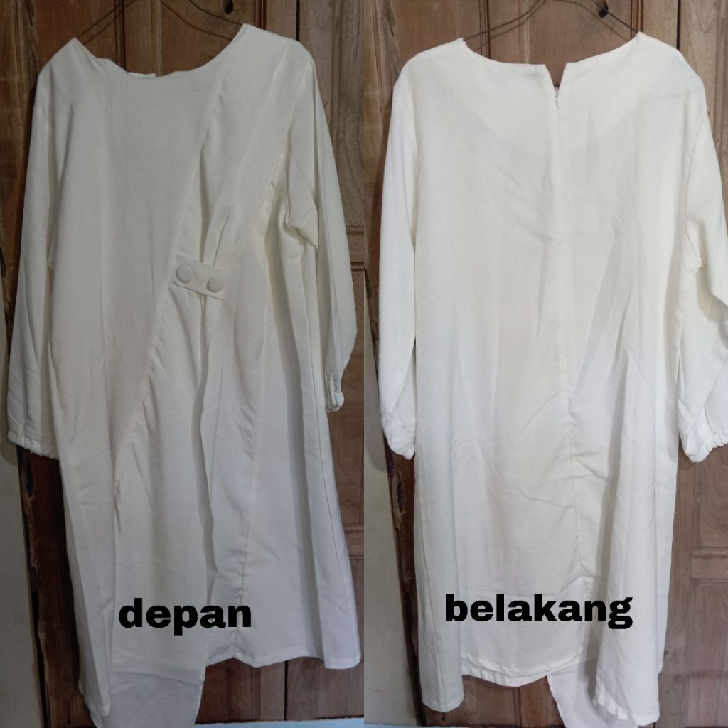 Tunik Putih Polos Lengan Panjang – Model Minimalis