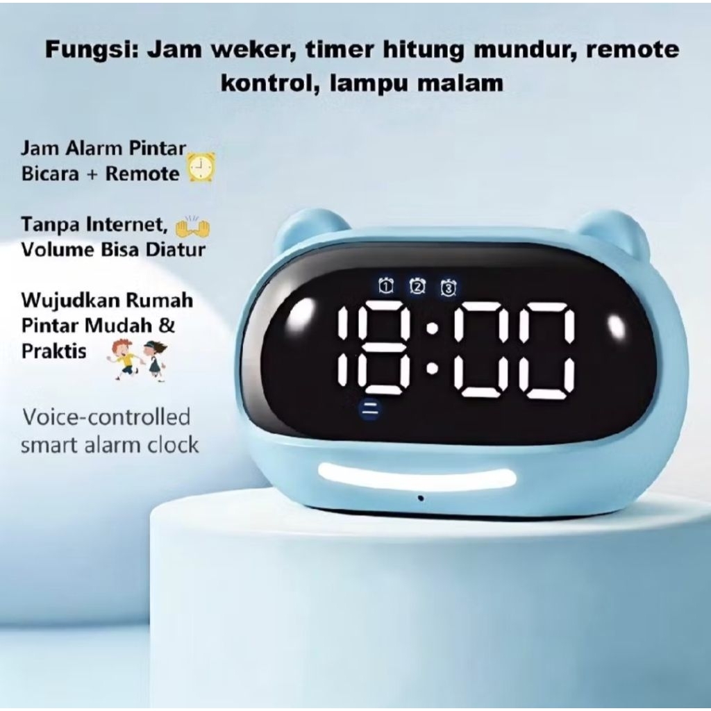 [ORI100%] BEBE PINTAR RAI N002 TERBARU 2026 Jam Alarm Pintar AI Voice Multifungsi