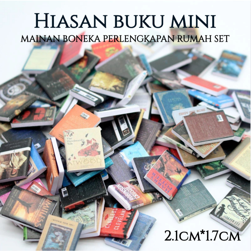 200pcs Miniature Buku Ornamen / Pretend Play Mainan / Model Miniatur Dekorasi Adegan