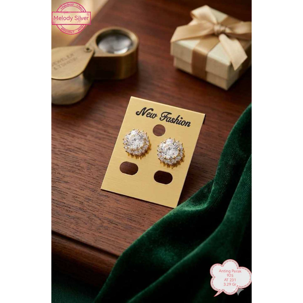 READYSTOCK Anting Perak 925 Perhiasan Anting Perak 925 Kode AT 231
