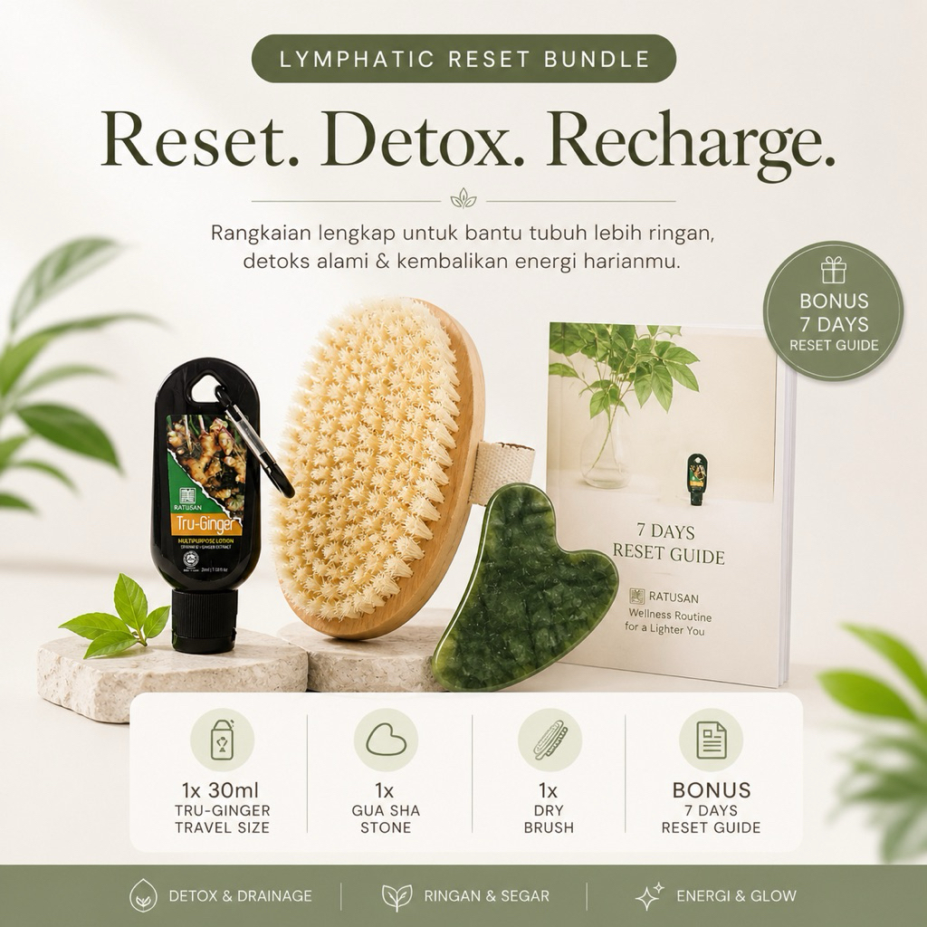 LYMPHATIC DRAINAGE RESET BUNDLE HEMAT LENGKAP ( Reset Detox Recharge ) Lymphatic drainage massage