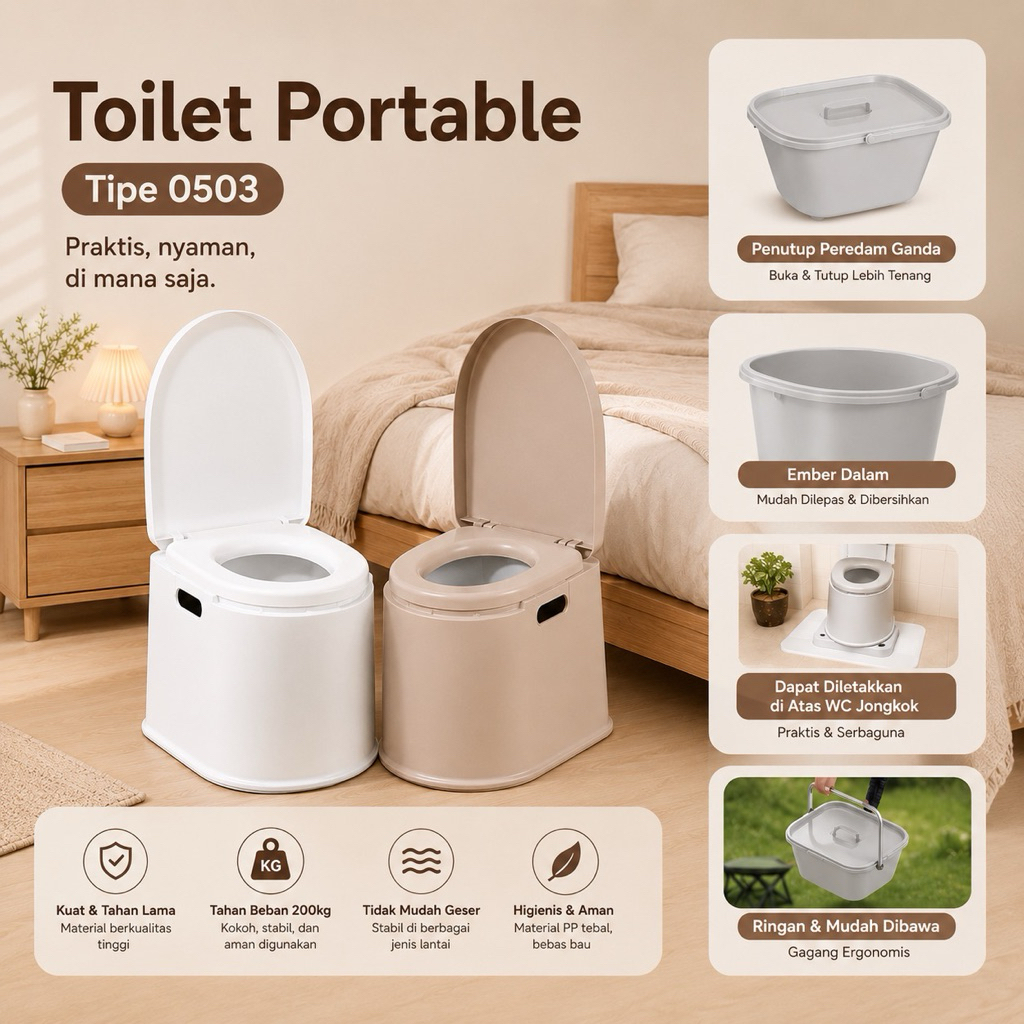 WC Mobile Toilet Portable Kloset Portable Closet Portable Toilet Duduk Portable Pispot Duduk WC Port