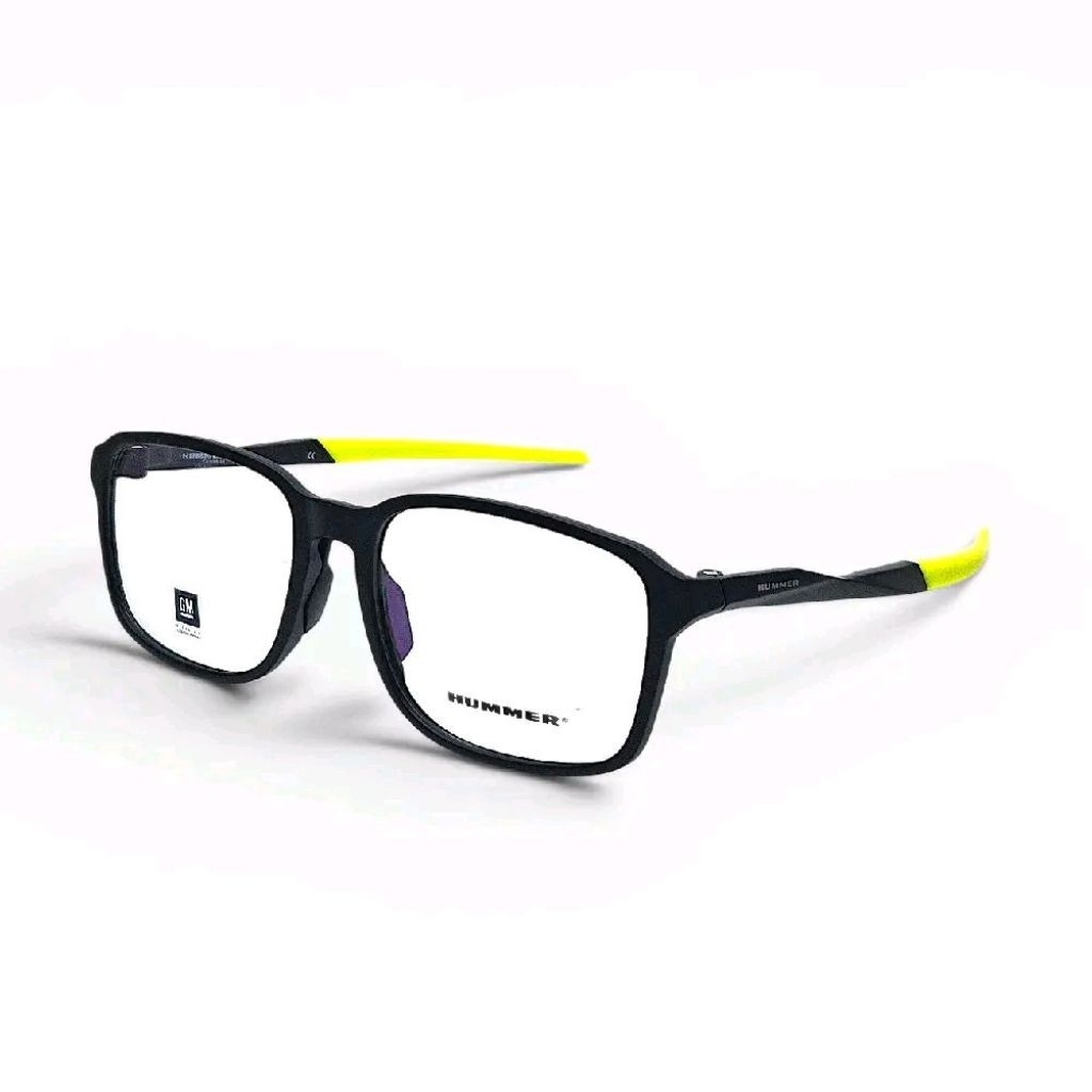 Frame Kacamata Sporty Hummer H803 Hitam Hijau Stabilo Kotak Original Bahan Plastik Size 58