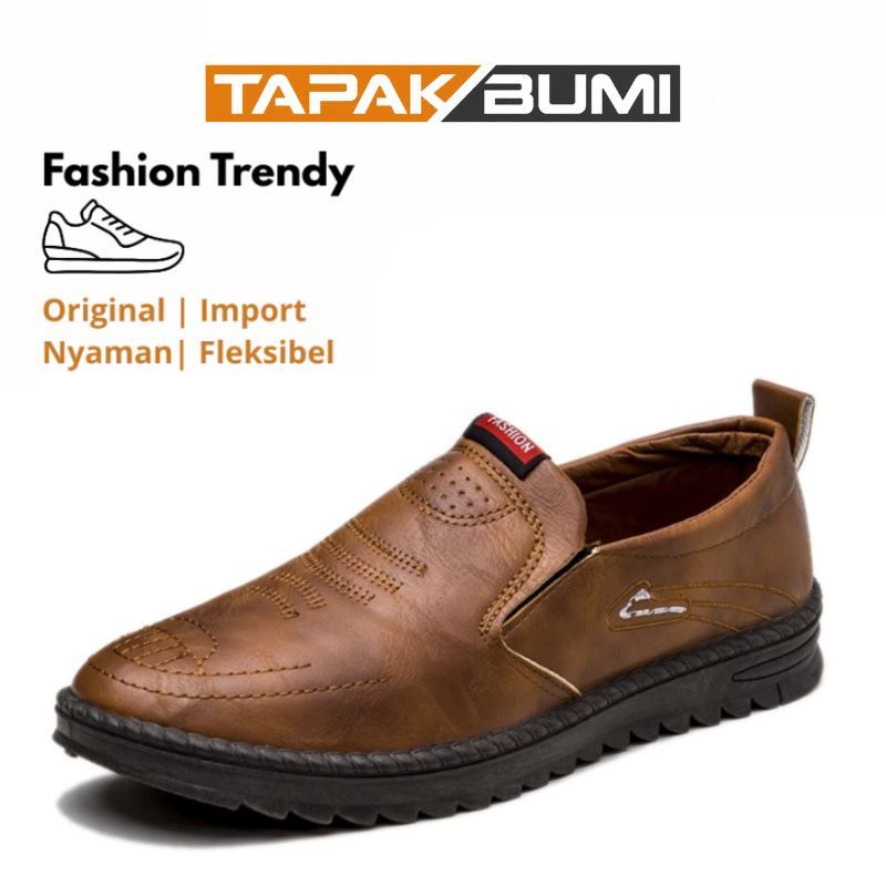 Sepatu Slip On Pria TERBARU K-20 Sepatu Casual Slip-On Kulit Import Sepatu PU