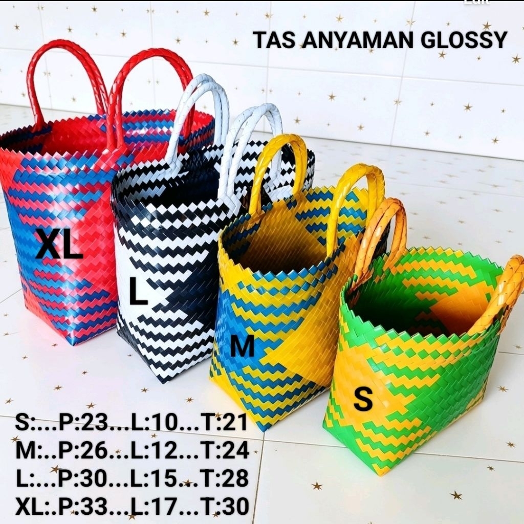 Tas Anyaman Kaca Glossy / Tas Anyaman Plastik Kaca A / Tas Anyaman Plastik