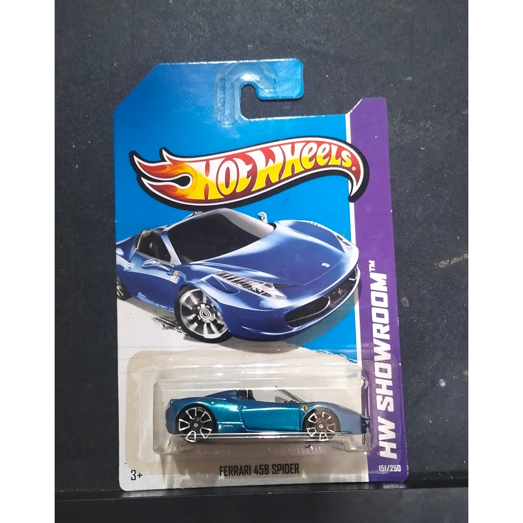 2012 Hot Wheels Ferrari 458 Spider Hotwheels Blue Biru