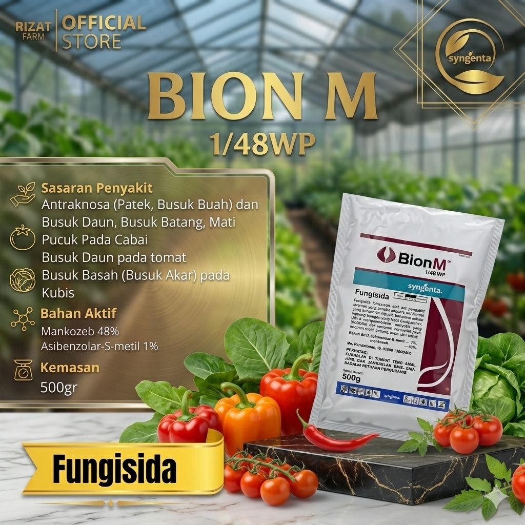 Fungisida Bion-M 1/48 MZ Produk Asli Berkualitas untuk Pengendalian Jamur | Rizat Farm Official Shop
