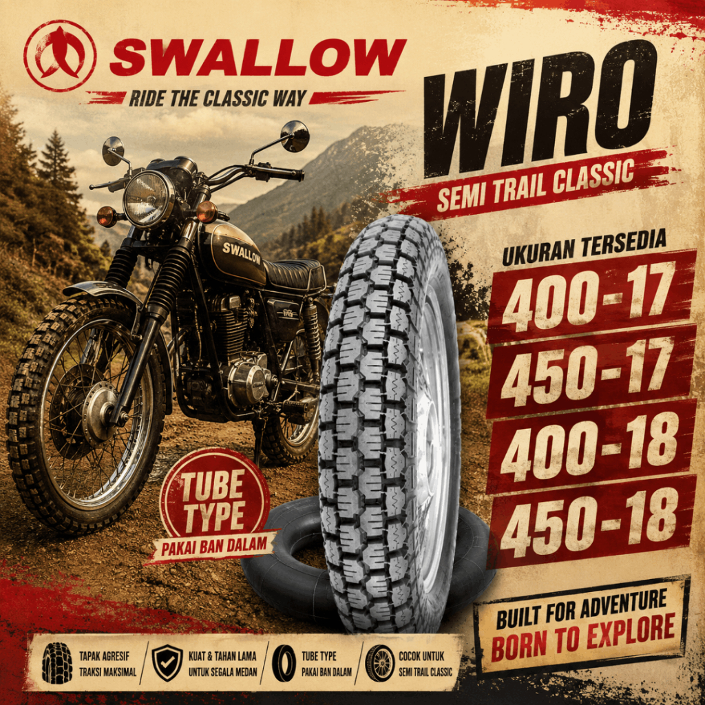 Ban Motor Ban Swallow Wiro 400 17 450 17 400 18 450 18 Tubetype Ban Motor Ring 17 Ban Classic