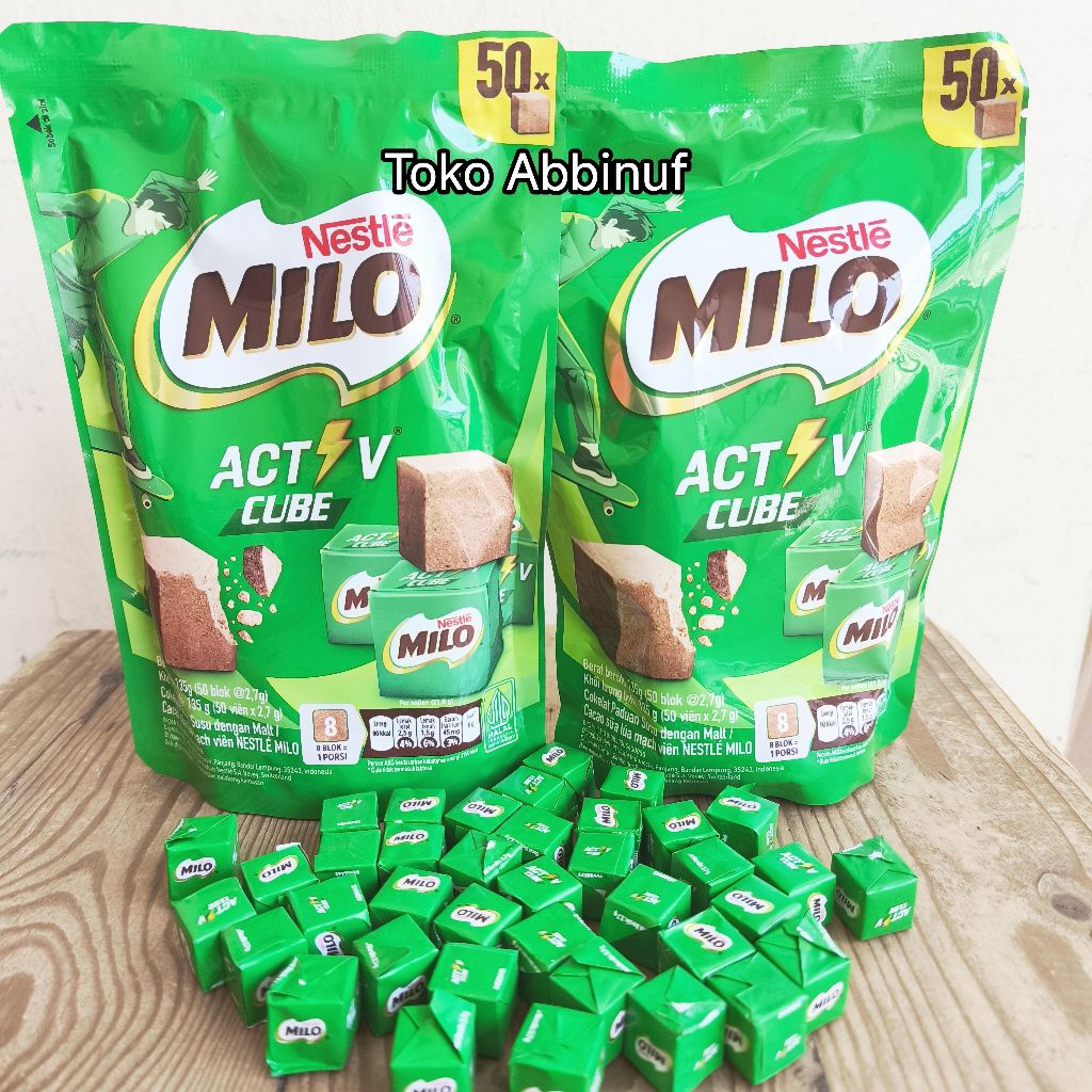 1 PCS - MILO ACTIV CUBE NESTLE- SATU KEMASAN ISI 50 BLOK