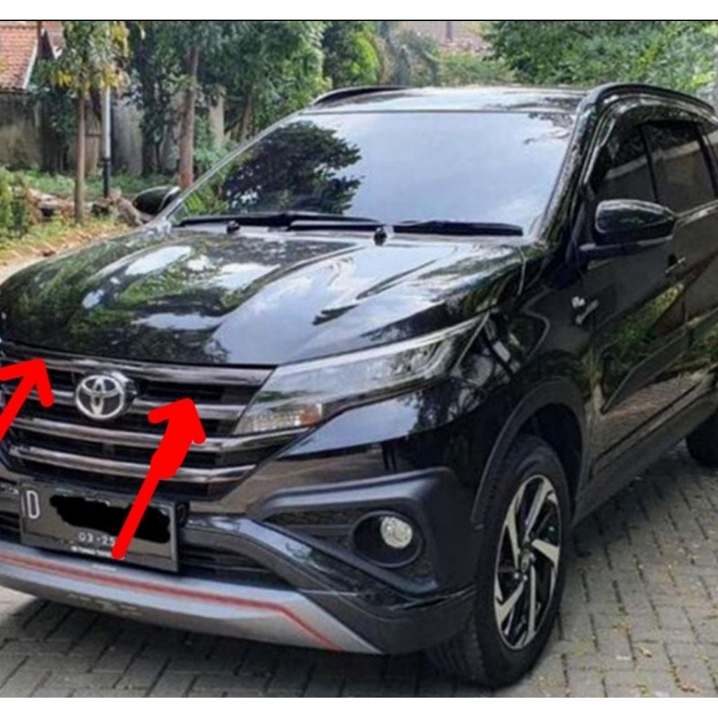 List Lis Grill Grille Black Chrome bumper depan all new Rush TRD Sportivo 2019-2021 original