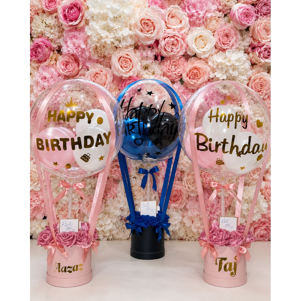Bucket Balon+Bunga Custom 36 Inch
