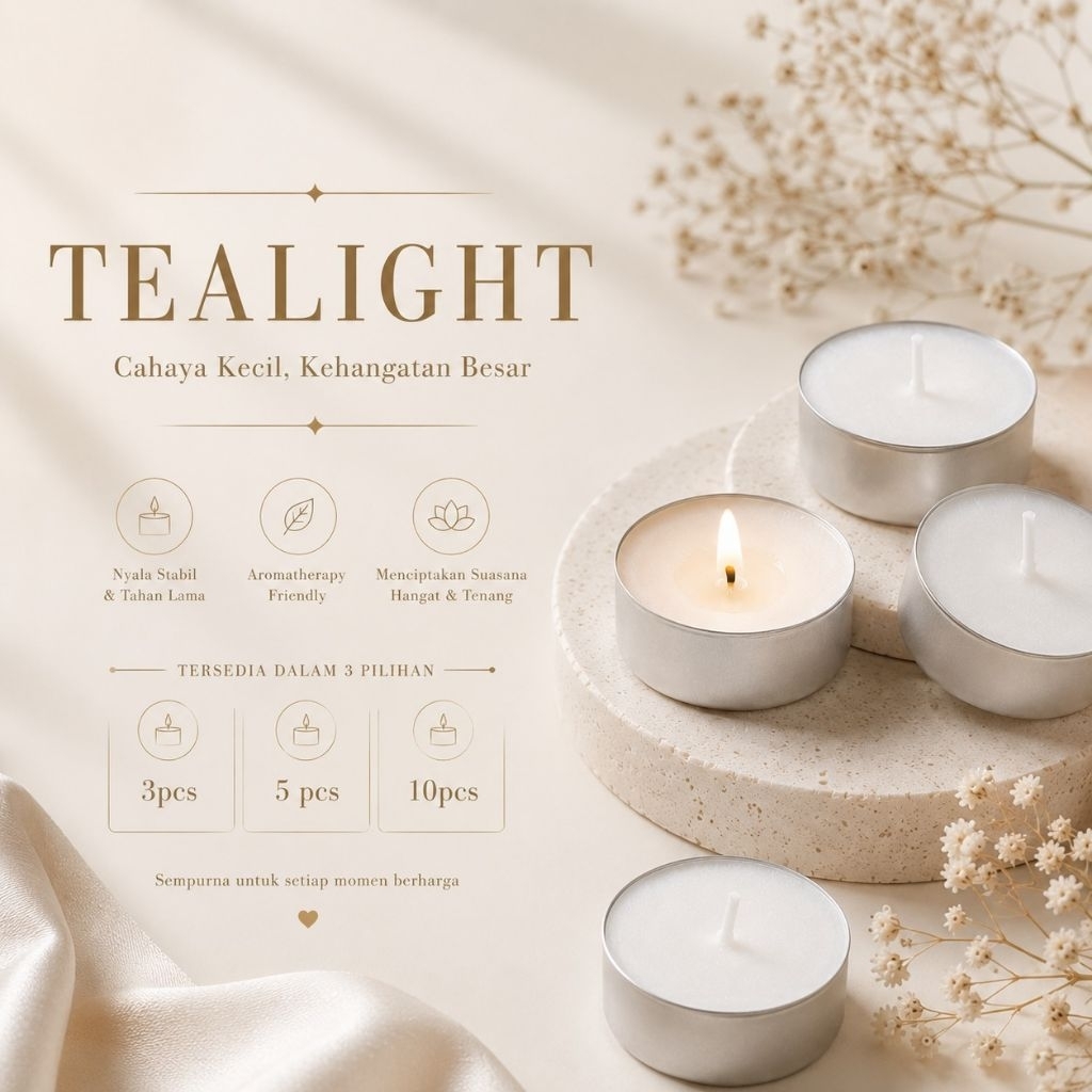 Tealight Candle Aromaterapi Tanpa Aroma Lilin Tealight Tungku Aromaterapi