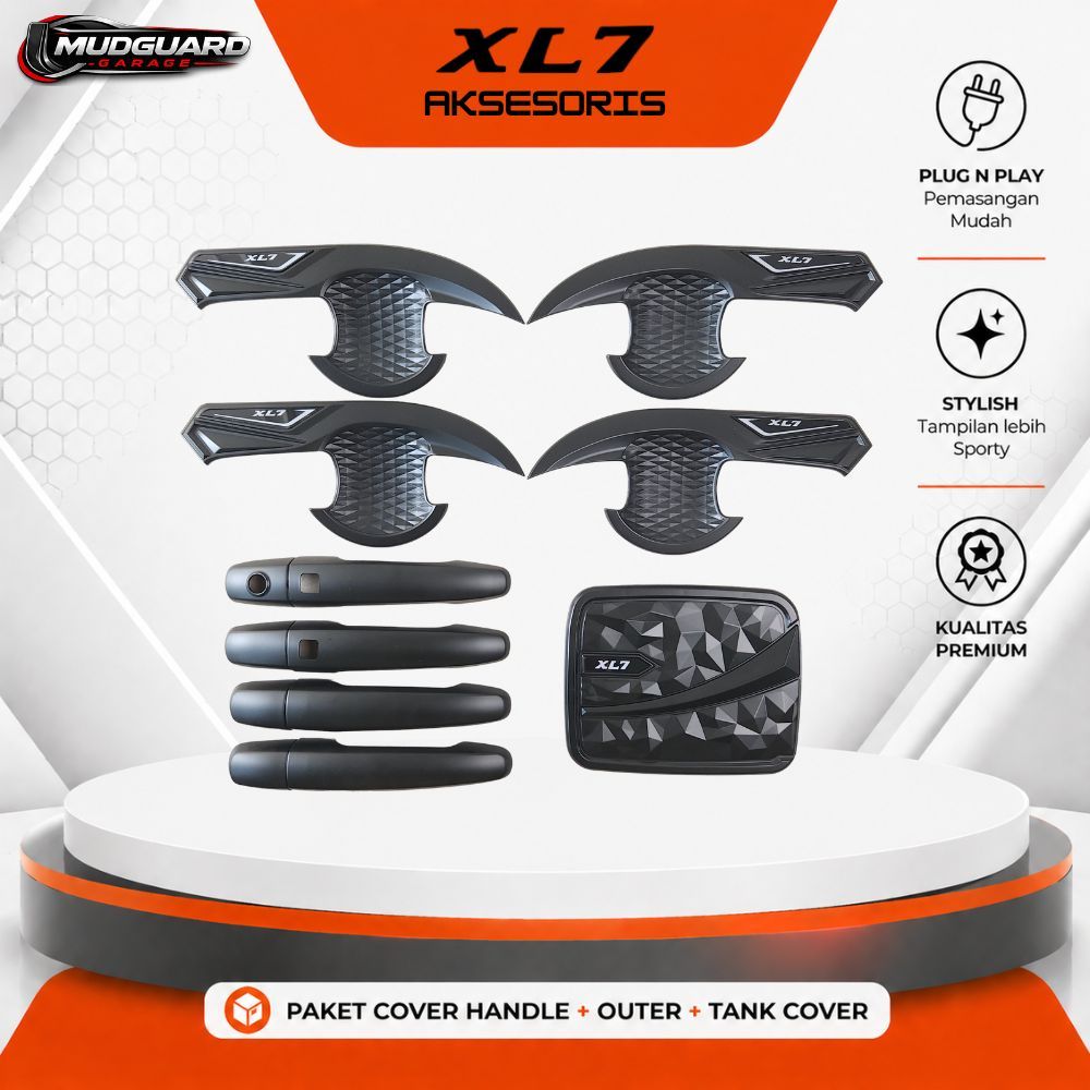 Cover Handle Outer Pintu Tank Cover Suzuki XL7 2020-2026 Aksesoris Hitam Doff Carbon