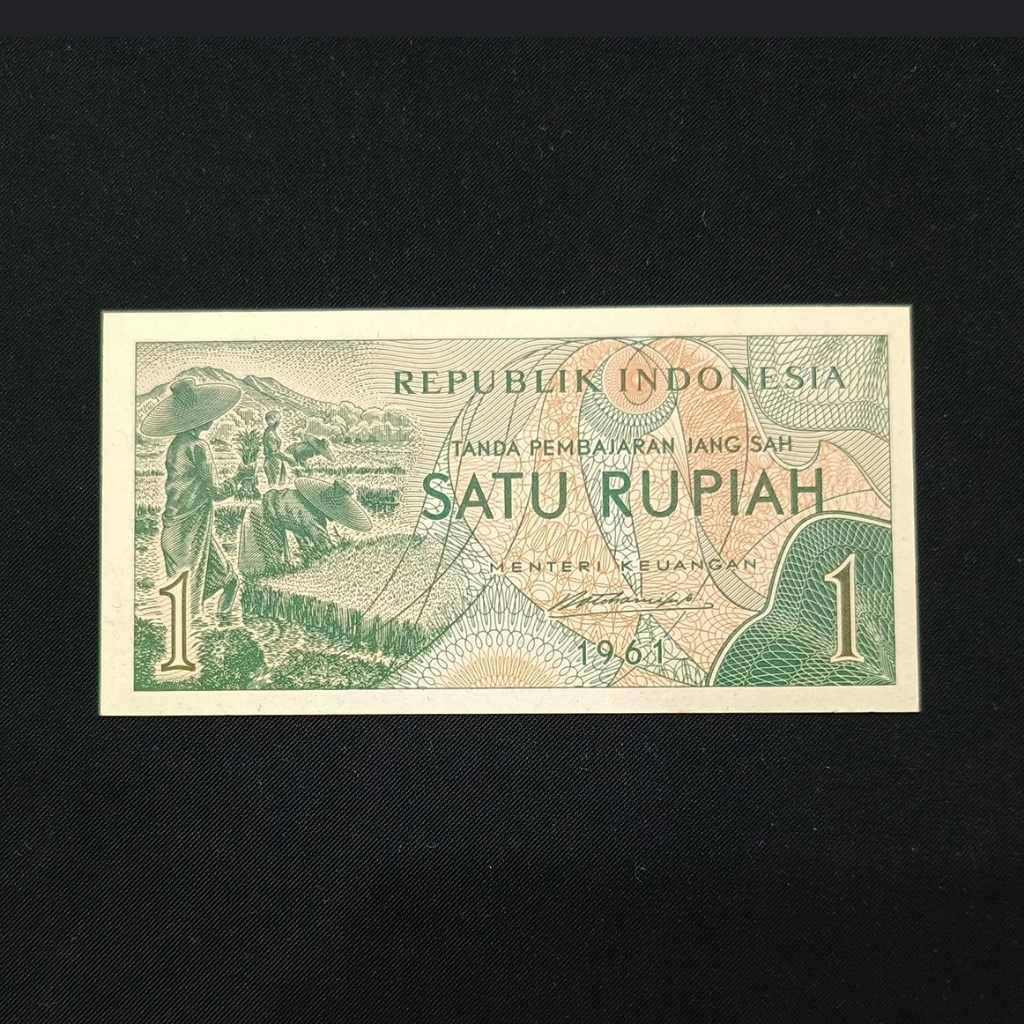 UANG KERTAS JAMAN DULU 1 RUPIAH 1961 SANDANG PANGAN