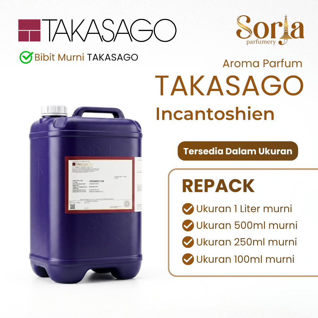 (REPACK) Bibit Parfum Incanto By TAKASAGO KEMASAN REPACK 100ml 250ml 500ml