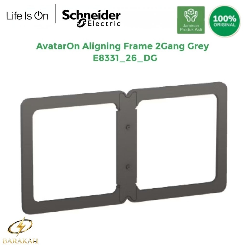 Schneider AvatarOn Aligning Frame 2 Gang Dark Grey - E8331_26_DG