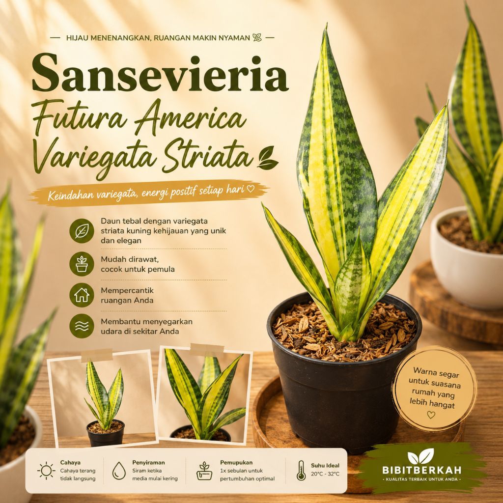 Sansevieria Futura America Striata - Tanaman Hias Sansivera Lidah Mertua