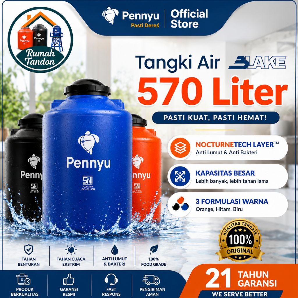 Tandon/Toren/Tangki Air PENNYU BLAKE Kapasitas 570 Liter