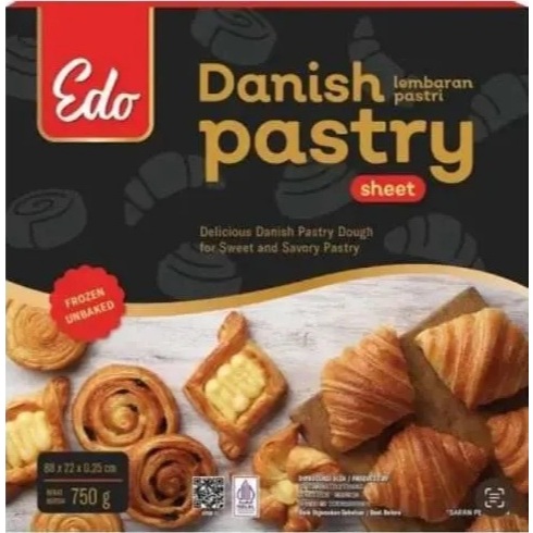 Edo Danish Pastry Sheet 750 Gr / Kulit Danish Pastry