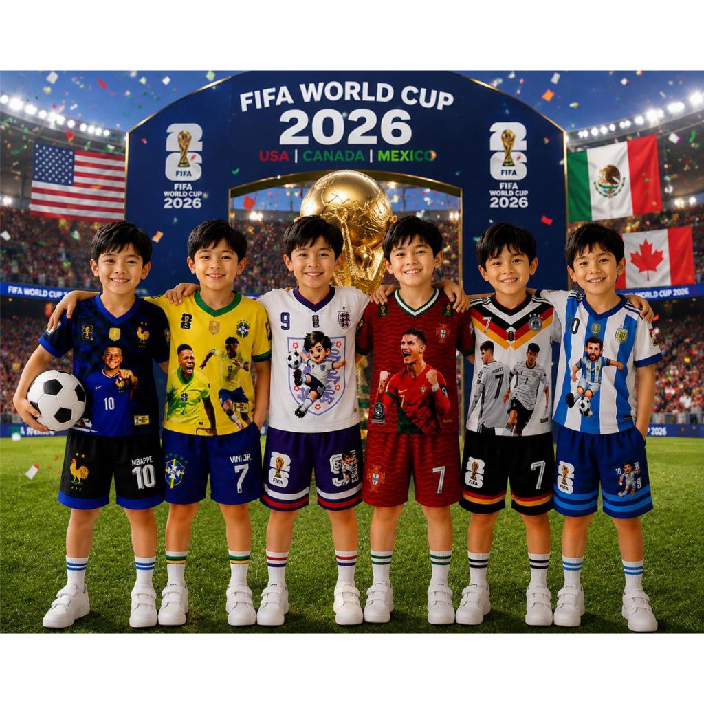 Setelan Baju  Jersey Anak anak Jersey Bola Piala Dunia