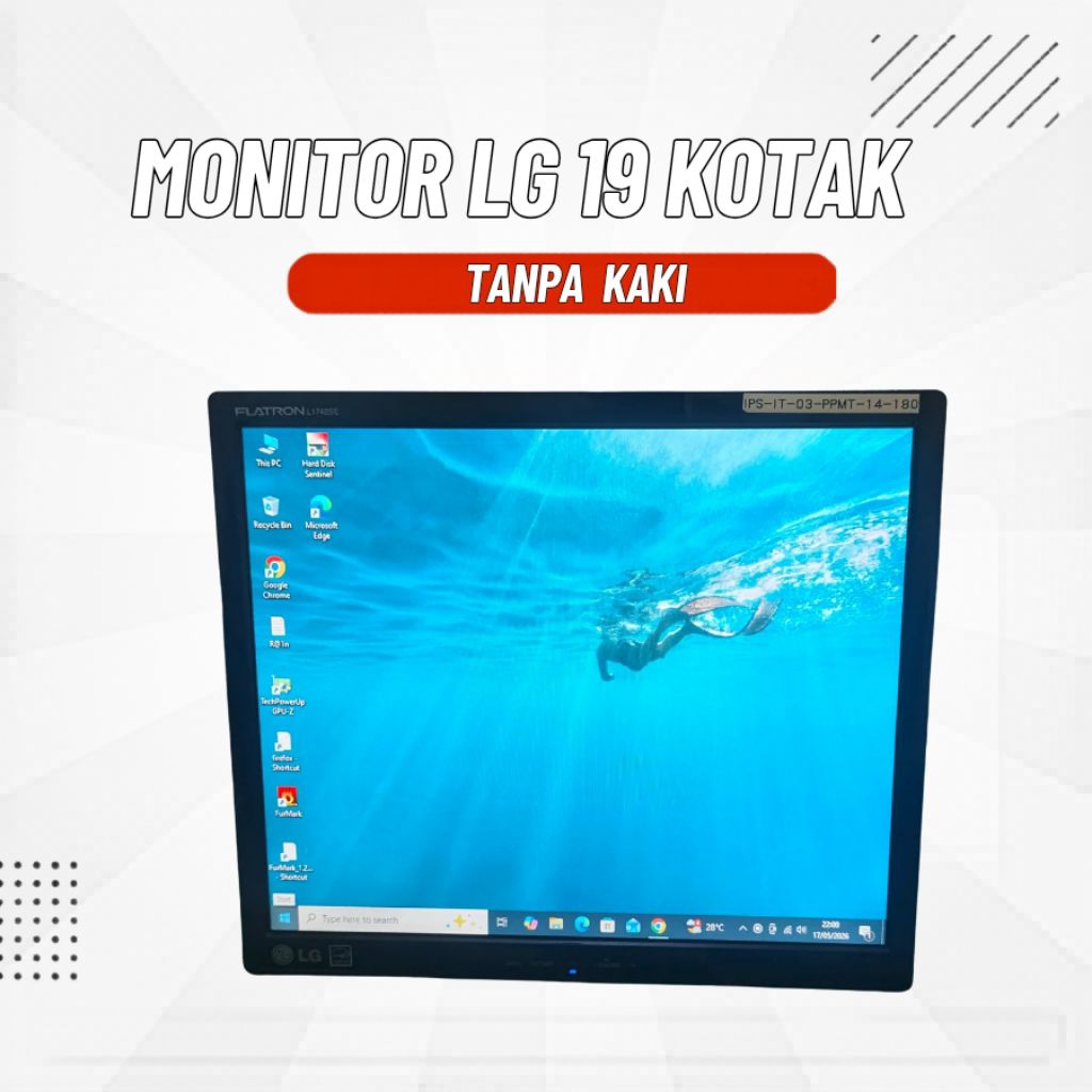 Monitor LCD LG 17" inch kotak normal / tanpa kaki