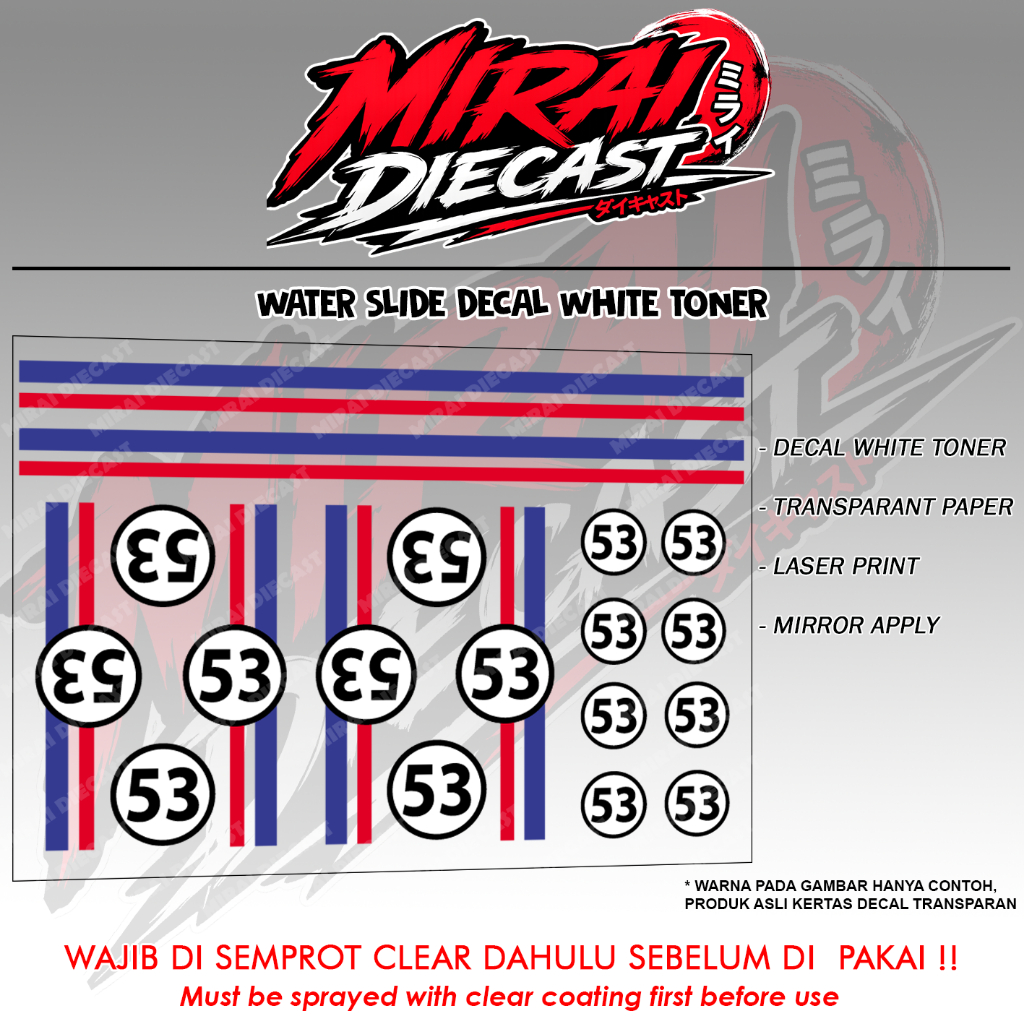 Decal Hot wheels herbie