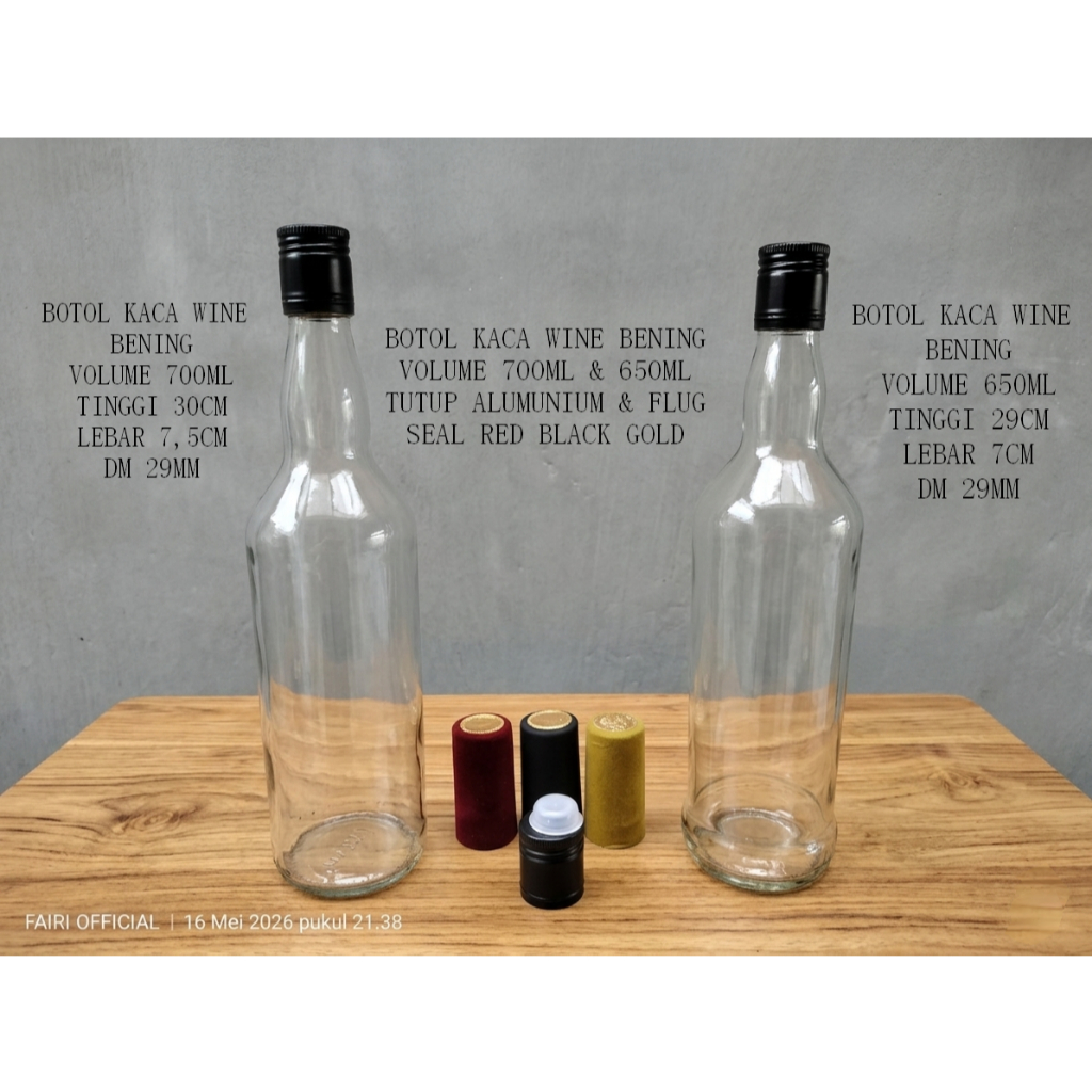 Botol kaca bening botol kaca wine 700ml botol anggur 650ml