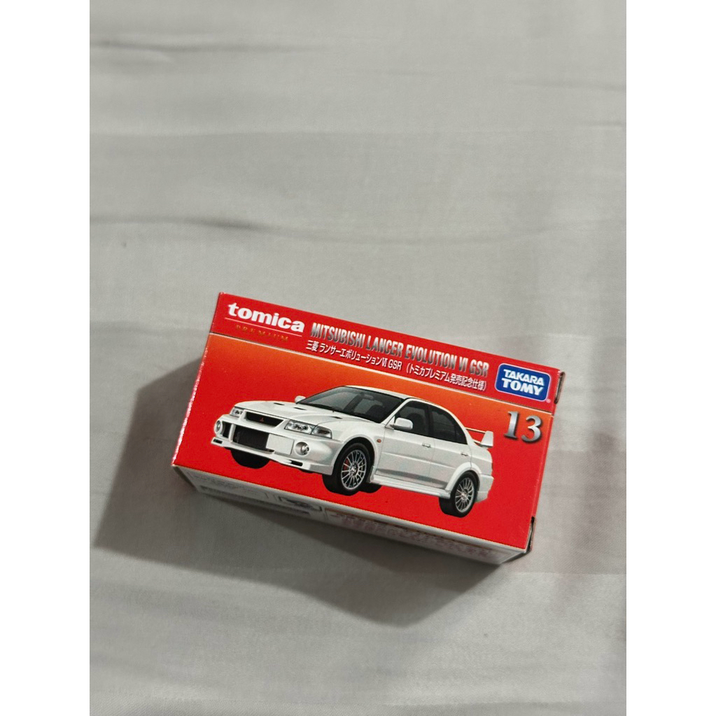 DIECAST TOMICA PREMIUM MITSUBISHI LANCER EVO VI GSR #13 PUTIH WHITE
