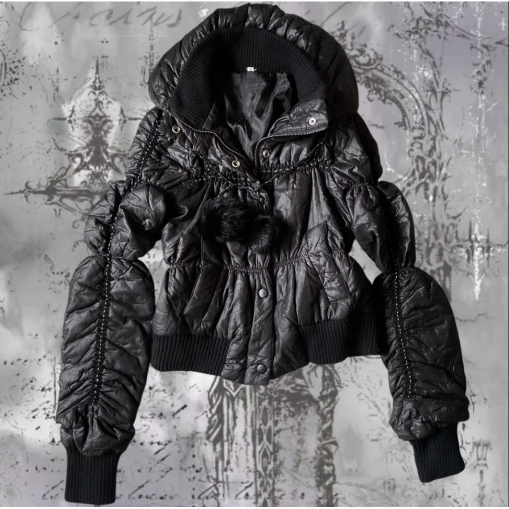 black gothic puffer jacket